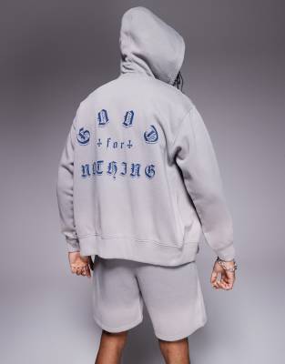 Good For Nothing Zip Up Hoodie With Back Print