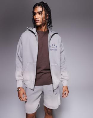Good For Nothing Zip Up Hoodie With Back Print