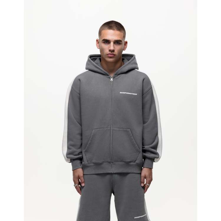 Good For Nothing zip up paneled hoodie in black | ASOS