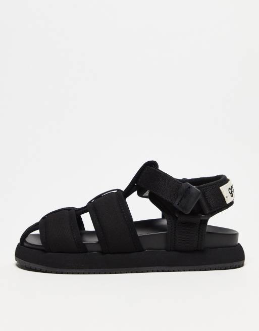 Good News Goat quilted sandals in black | ASOS