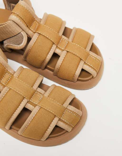 Tan best sale quilted sandals