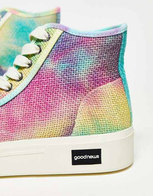 Good News Juice high top chunky sneakers in pastel marble print ASOS
