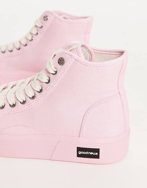 Pink high top sneakers best sale