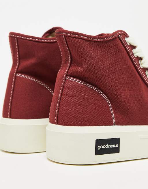 Good News Juice high top sneakers in burgundy