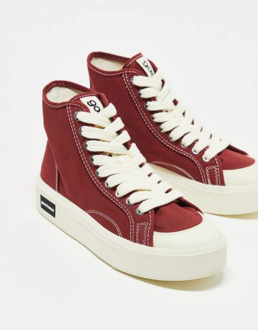 Burgundy high top store sneakers