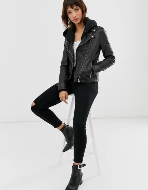 Goosecraft leather hot sale biker jacket