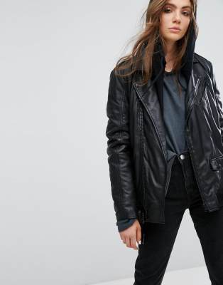 Goosecraft | Goosecraft Long Line Leather Biker Jacket