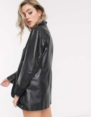 longline leather jacket