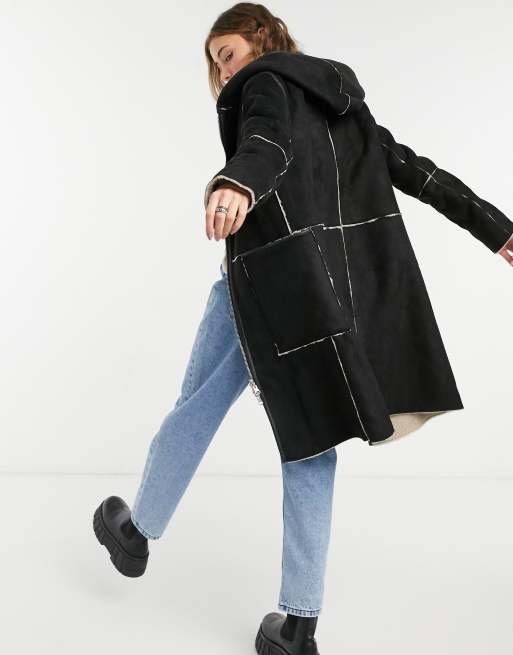 manteau en daim noir