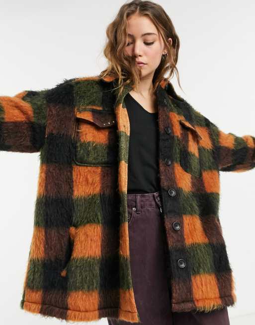 Orange plaid jacket clearance womens