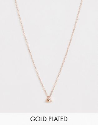 Gorjana – Guldpläterat, justerbart halsband i roséguld med skimrande, trekantsformat hängsmycke
