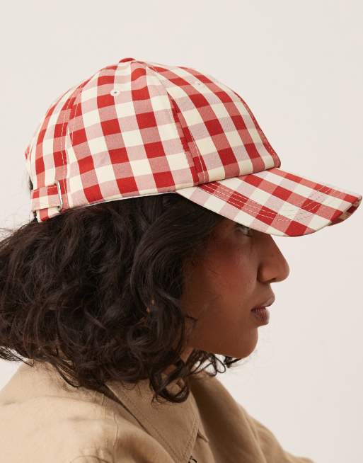 Gorra a cuadros vichy rojos de My Accessories, 3 de 3