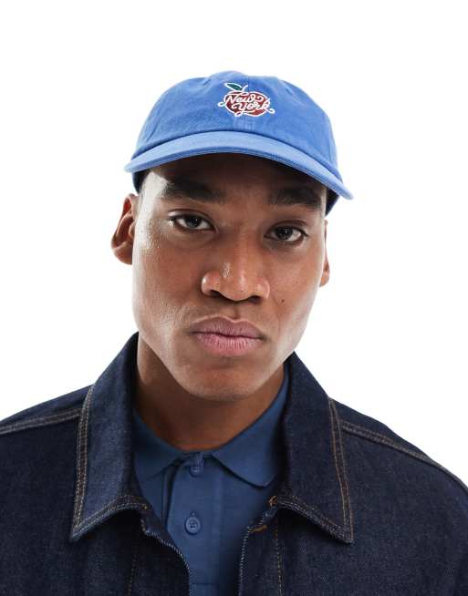 Gorra azul cobalto con texto 
