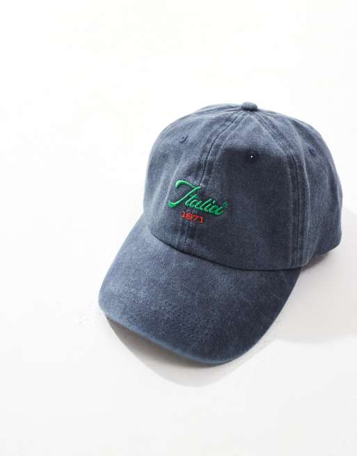 Gorra azul lavado con bordado "Italia" de ASOS DESIGN, 2 de 3