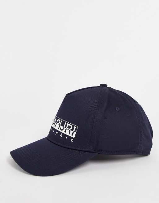 Gorra azul marino con logo de algodón Box de Napapijri, 2 de 4