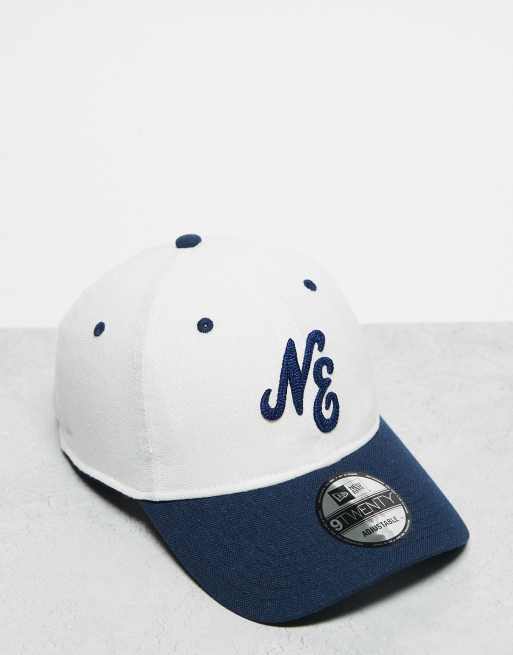 Gorra azul marino con logo de texto de lino 9Twenty de New Era 