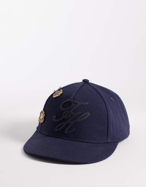 Gorra azul marino con logo de texto y detalle de insignias de Tommy Hilfiger - view 1