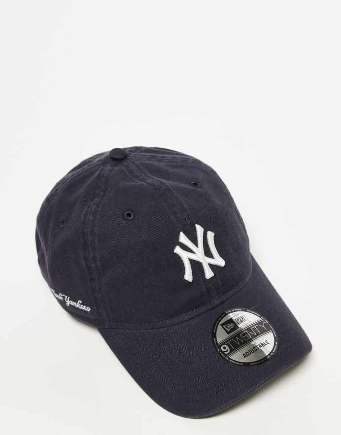 New Era Gorra azul marino lavado con texto "NY Yankees" 9Twenty de
