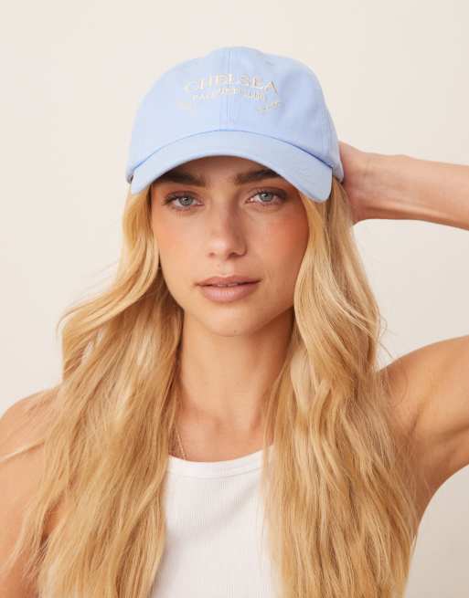Gorra azul pálido con estampado 