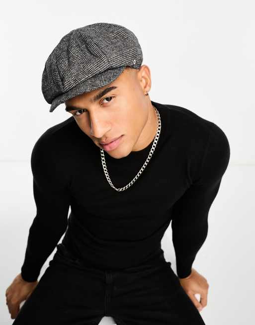 Gorra bakerboy gris a cuadros de Ben Sherman