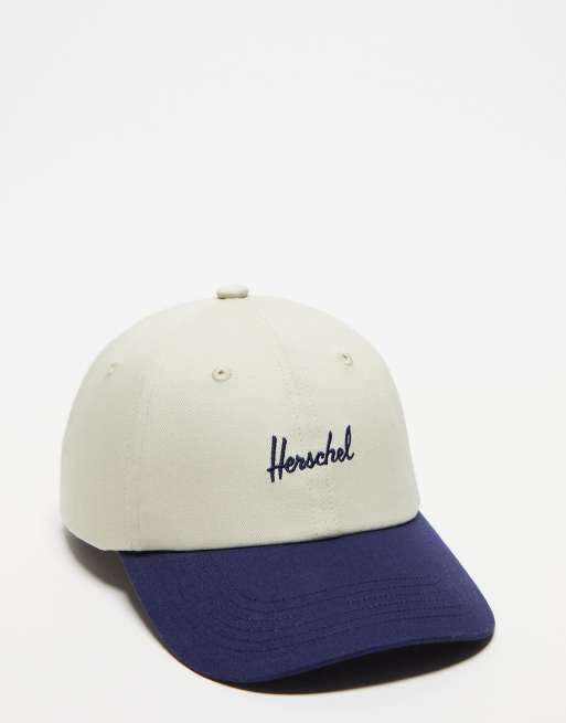 Gorra beis y azul marino con diseño color block Sylas exclusiva de Herschel Supply Co