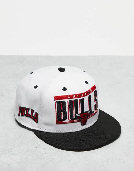 Gorra plana negra snapback con logo negro 9FIFTY de Chicago Bulls