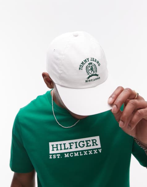 Gorra blanca con estampado gráfico del logo de emblema de Tommy Jeans - view 1