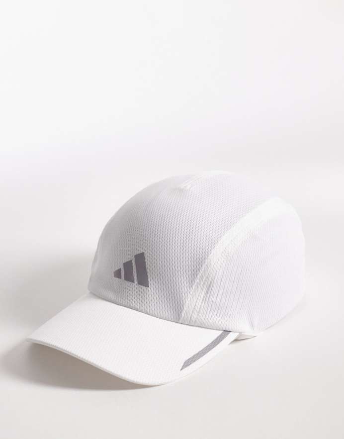adidas Gorra blanca y plateada de Running