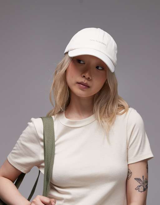 Gorra blanco hueso con logo lineal de New Balance, 3 de 3