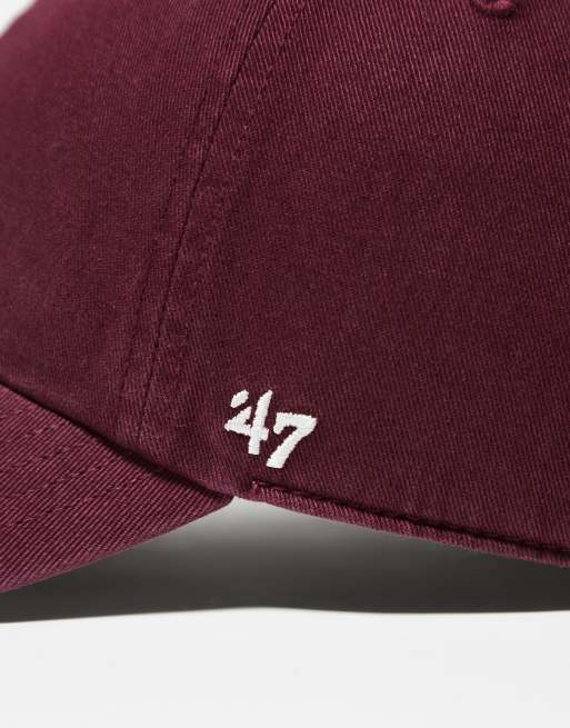 Gorra burdeos con logo pequeño de los LA Dodgers Clean Up de 47 Brand, 4 de 4