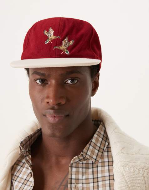 Gorra burdeos con visera en contraste y estampado gráfico de pájaro de ASOS DESIGN - view 1