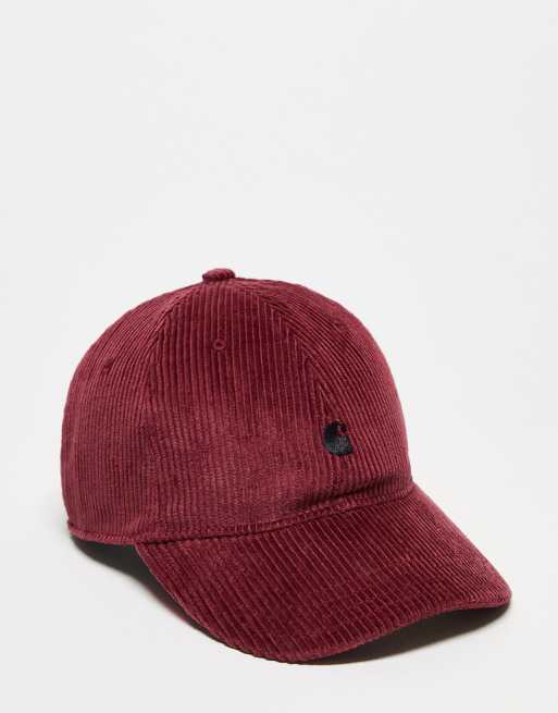 Gorra burdeos de pana Harlem de Carhartt WIP