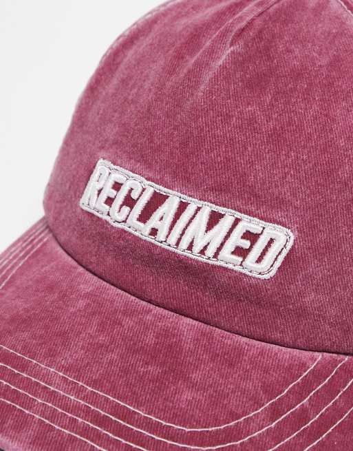 Gorra burdeos unisex con logo de Reclaimed Vintage, 3 de 3