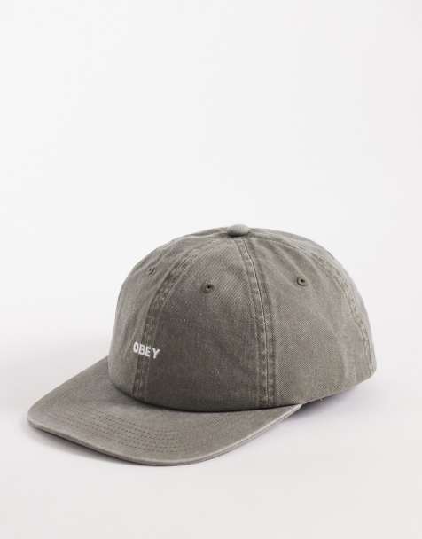 Gorra caqui lavado con diseño de seis paneles y logo llamativo Pigment de Obey - view 1