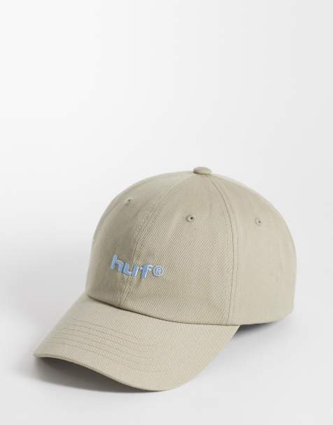 Gorra color crema con diseño de 6 paneles y logo de HUF - view 1