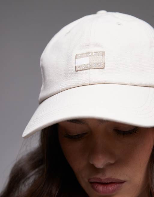 Gorra color crudo con logo de bandera de lona de Tommy Jeans, 3 de 3