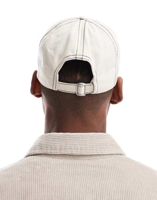 Gorra color crudo con pespuntes en contraste de tejido suave de ASOS DESIGN, 2 de 4