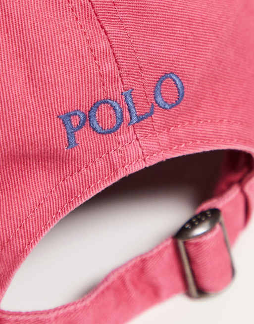 Gorra con lavado rojo claro y logo de caballo de Polo Ralph Lauren, 4 de 4