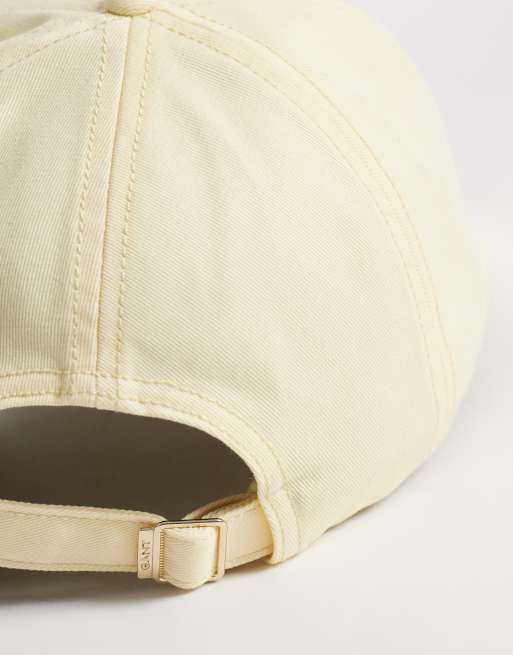 Gorra de béisbol amarillo crema con logo de escudo de sarga de algodón de GANT, 3 de 3