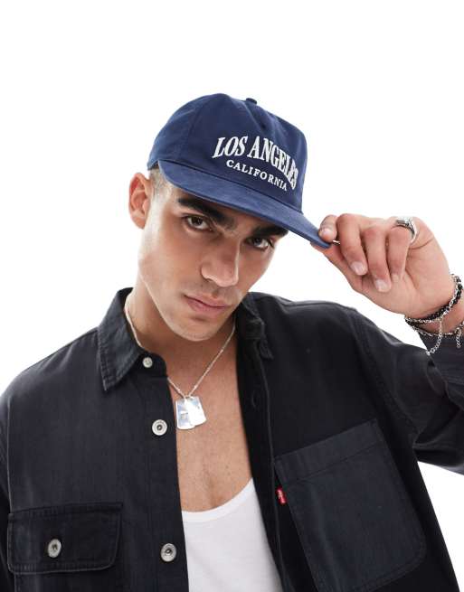 Gorra de béisbol azul marino con diseño de destino veraniego 