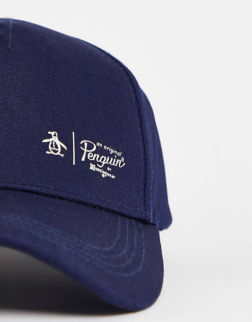 unos pocos cayó pesadilla Gorra de béisbol azul marino con logo de Original Penguin | ASOS