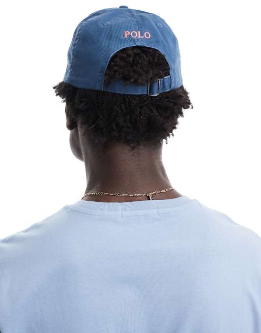 Gorra de béisbol azul medio con logo de sarga de Polo Ralph Lauren, 3 de 4