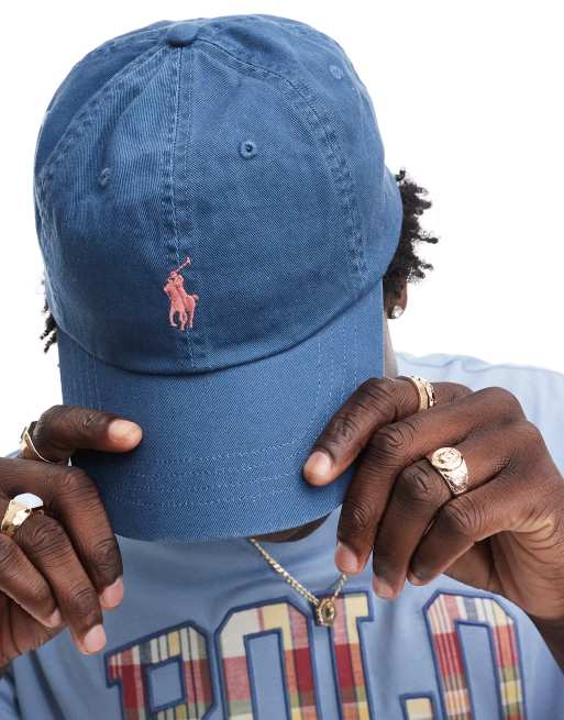 Gorra de béisbol azul medio con logo de sarga de Polo Ralph Lauren, 4 de 4