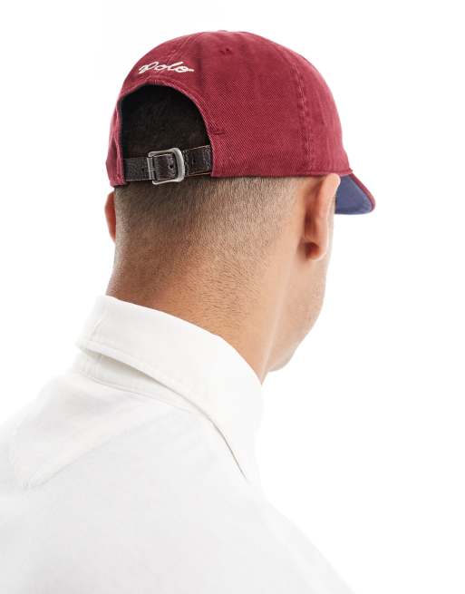 Gorra de béisbol burdeos con logo de P grande de sarga Authentic de Polo Ralph Lauren, 2 de 4