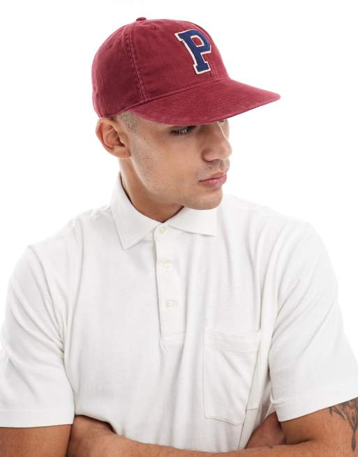 Gorra de béisbol burdeos con logo de P grande de sarga Authentic de Polo Ralph Lauren, 3 de 4