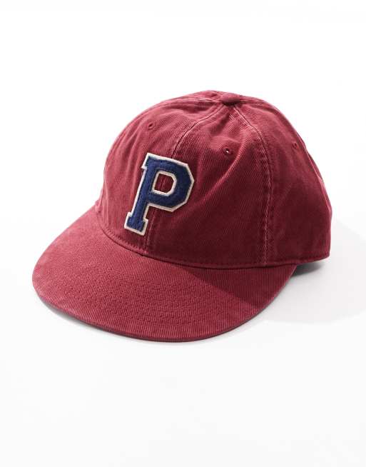 Gorra de béisbol burdeos con logo de P grande de sarga Authentic de Polo Ralph Lauren, 4 de 4