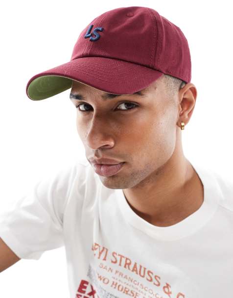 Gorra de béisbol burdeos con monograma de sarga de Levi's - view 1