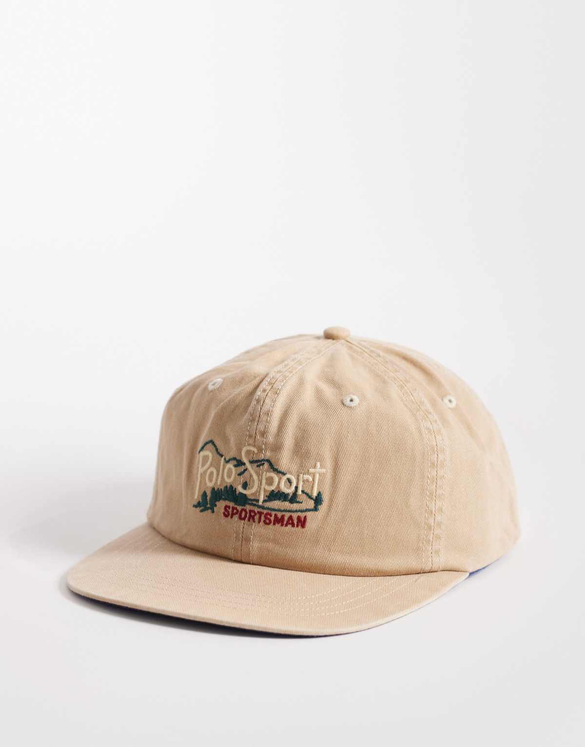 Polo Ralph Lauren Gorra de béisbol caqui vintage con logo de bandera Sports Capsule de