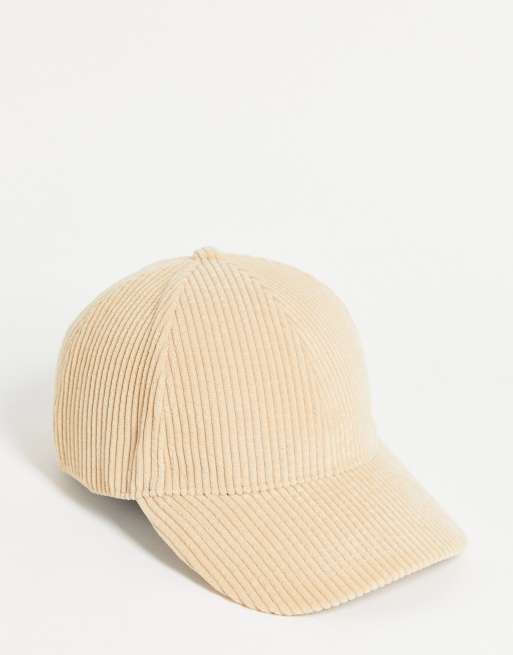 Gorra de béisbol color camel de pana gruesa de ASOS DESIGN