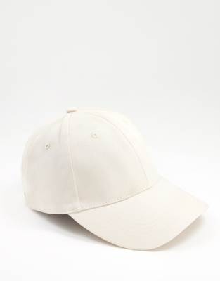 Gorra de béisbol color crudo de algodón de ASOS DESIGN